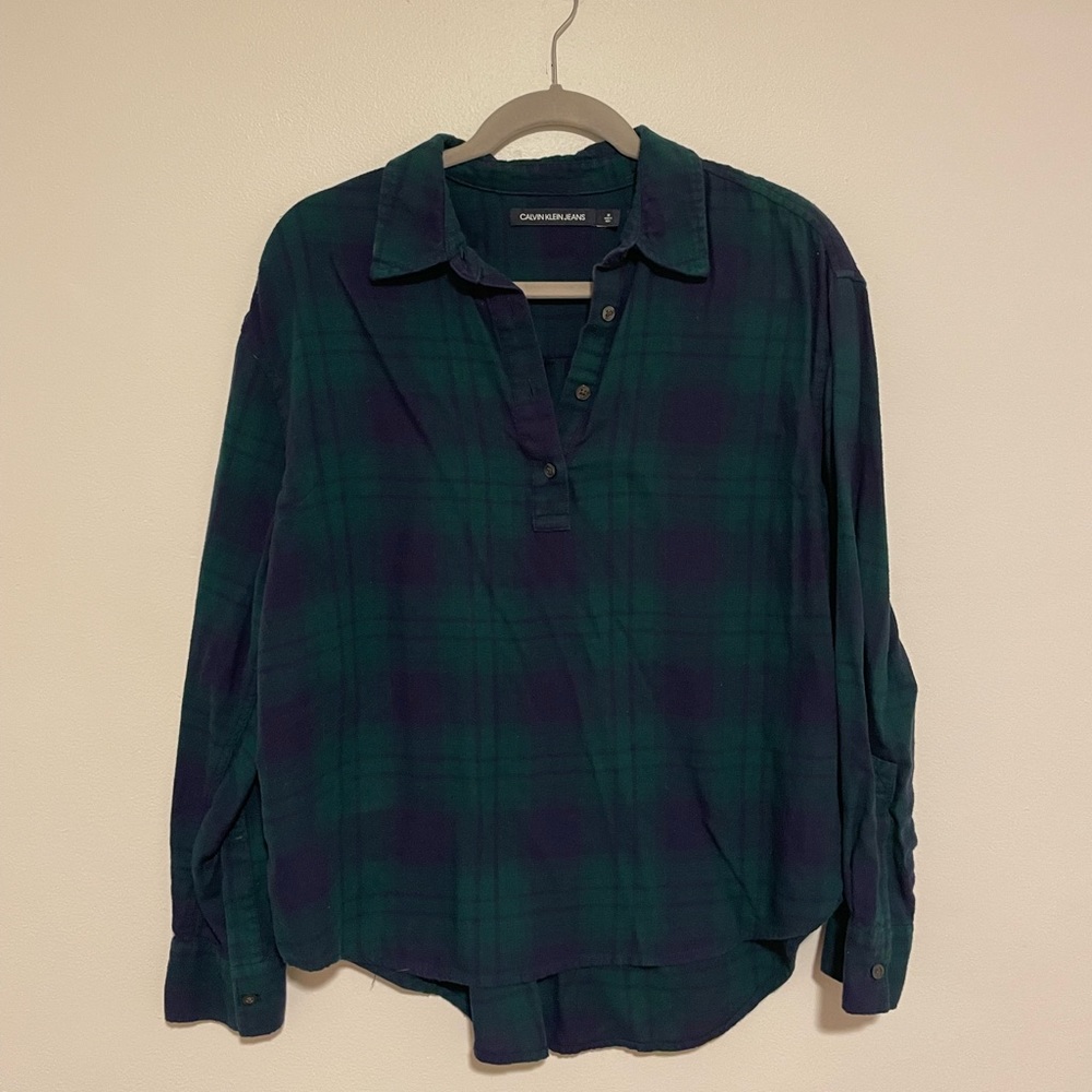Calvin Klein Jeans Women’s Half Button Flannel Size M